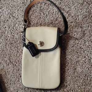 Coach Cream colored sunglass holder